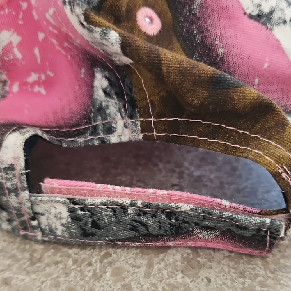 Womens Hunting Pink Camouflage Baseball Cap With Deer - Picture 3 of 4